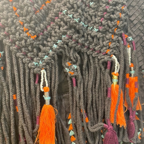 Anthro Rigmarole Akemi Kin Tassel Brown Embroidered Beaded & Tassel Tank Top - Picture 8 of 9